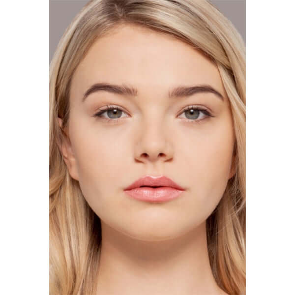 Dance Party Plush Rush Lip Gloss (soft coral) on blonde model