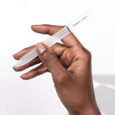 holding glass nail file