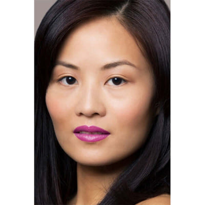 Exclamation Plush Rush Lipstick (electric violet crème) on asian model